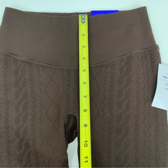 Joylab Solid Color Fudge Brown High Rise Textured Pattern Leggings New Nwt Sz S - Picture 13 of 15